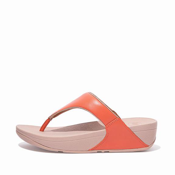 Sandales Entre-Doigts Femme Fitflop Lulu Cuir Corail Rose (EOW437590)